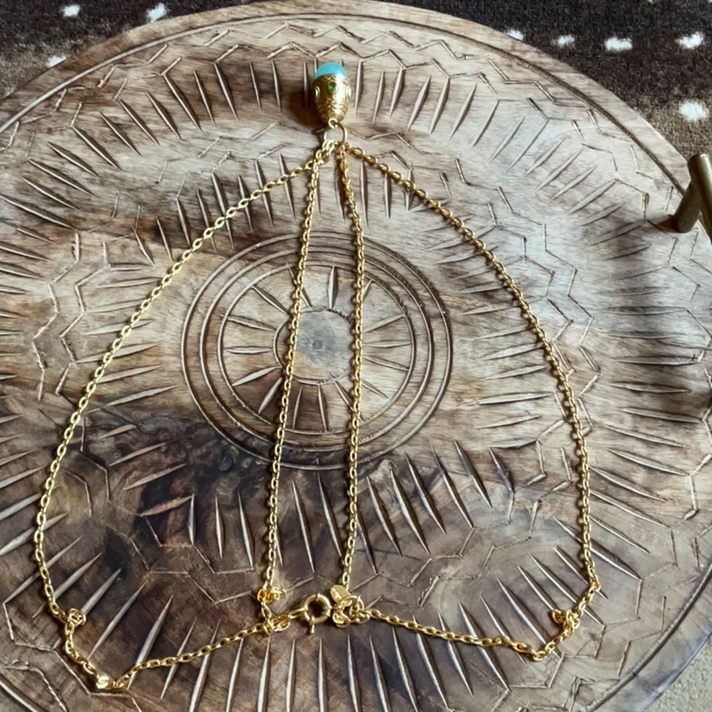 Julie Vos Gold-Plated Necklace withTurquoise Medicil Pendant - Picture 5 of 6